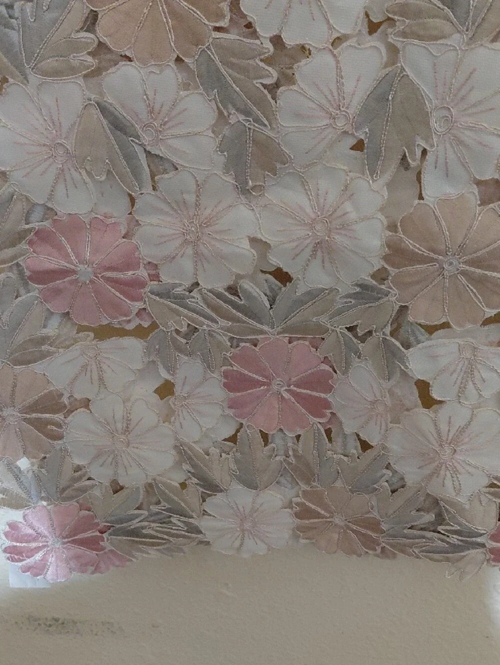 Handmade Floral  Table Runner in Soft Pastels
